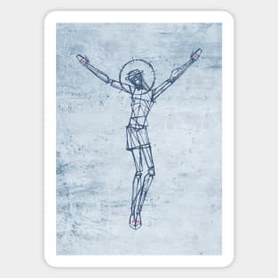 Jesus Christ at the Cross ink illustration Sticker